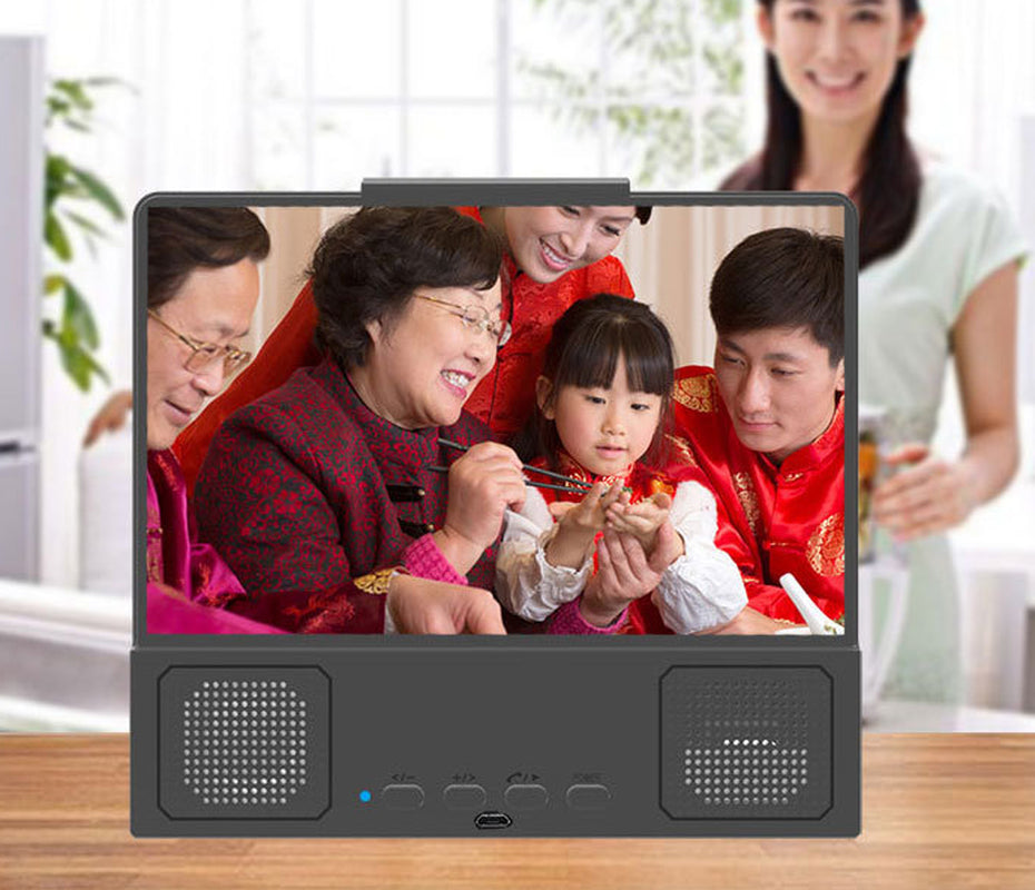 Mobile Phone Screen Magnifier with 3D HD Video and Bluetooth Amplification