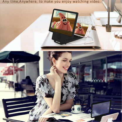 Mobile Phone Screen Magnifier with 3D HD Video and Bluetooth Amplification 