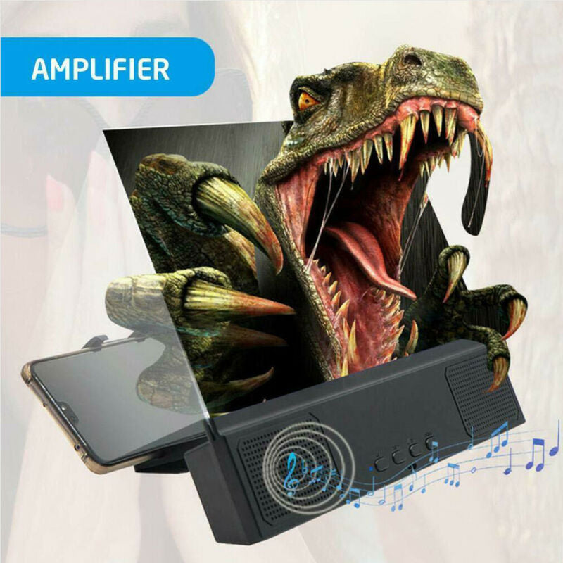 Mobile Phone Screen Magnifier with 3D HD Video and Bluetooth Amplification 